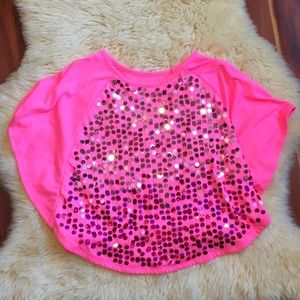 Justice Pink Butterfly Sequin Top Size 10
